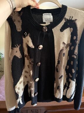 Vintage Christopher & Banks Giraffe Cardigan